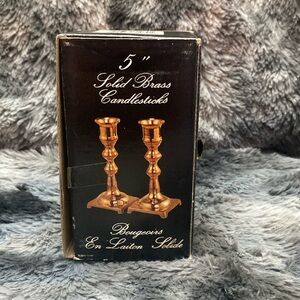 NIB Vintage Brass Candlestick 5” Candle Holders